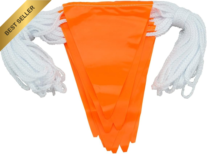 Bunting Flags, 30 Meters Length, Orange