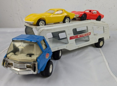 Vintage 1973 Tonka MINI MOTOR MOVER Car Carrier w/ Ramps & Corvettes #1275