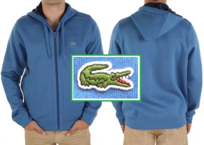 NWT Lacoste Men s Contemporary Full Zip Hooded Fleece Sweatshirt