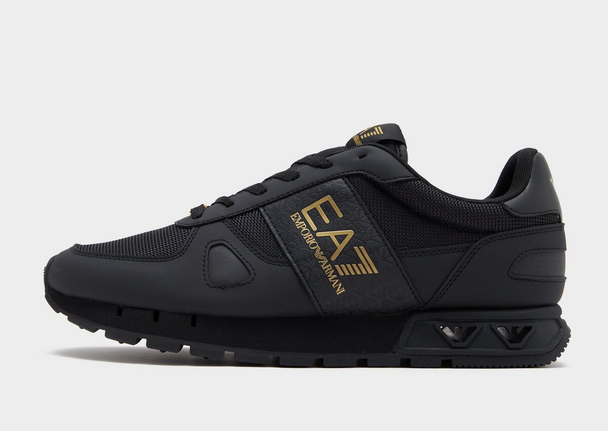 Emporio Armani ブラックレザー シューズ　25cm Shoes Sneaker EMPORIO ARMANI EA7 Man Sz. US 5 X8X101XK257
