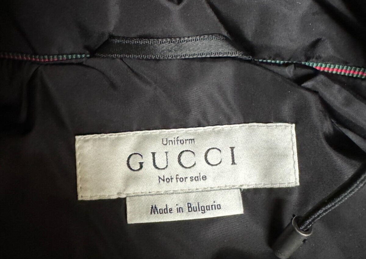 Pre-owned Gucci Authentic Men's Uniform  Black Polyamide Shell Hooded Jacket - Size: 48