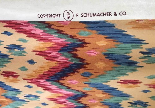 Schumacher Deadstock Fabric NOS Upolstery Southwest  Unused 6 Yards 57