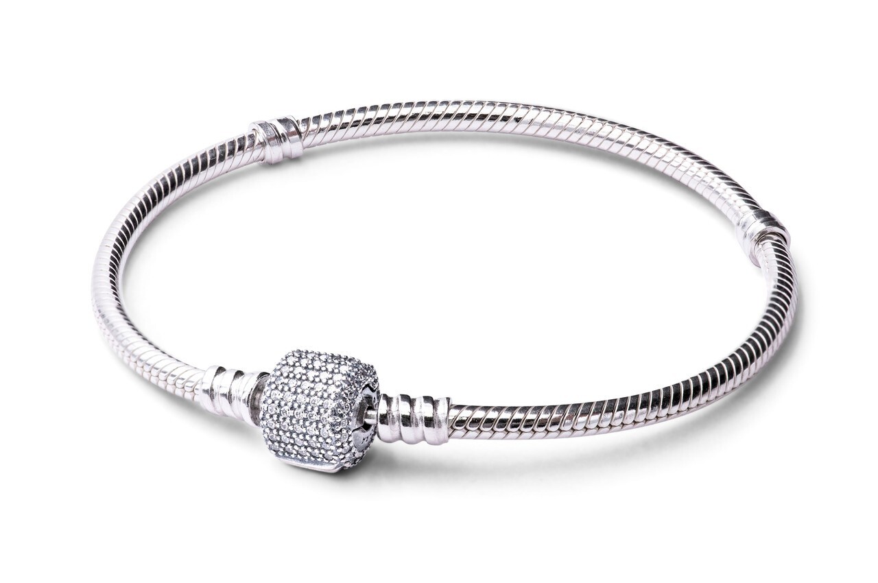 Pandora S925 Pave CZ Signature Clasp Bracelet 590723CZ-18cm