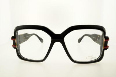Pre-owned Cazal 623/302 011 57mm Matt Black Frame (side Red) With Clear Lenses