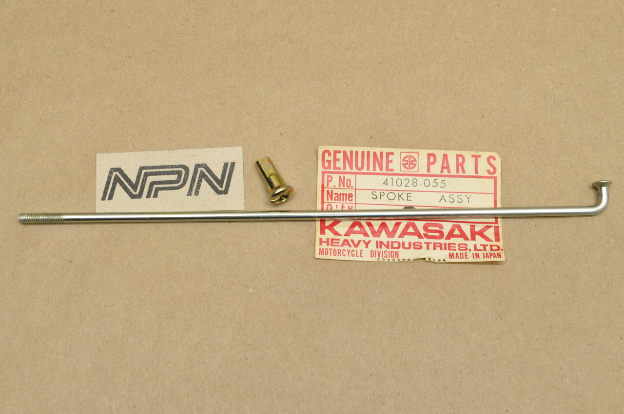 NOS Kawasaki G5 KE100 KH100 Front Wheel Outer Spoke & Nipple