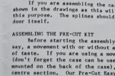 Orig Halifax Case Plan No. W15E Murray Clock Craft Ltd Building Plans/Pattern