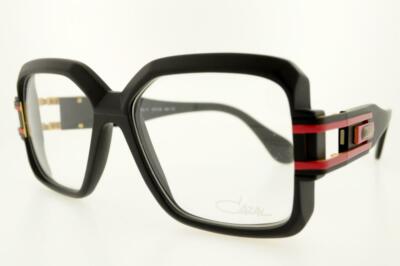 Pre-owned Cazal 623/302 011 57mm Matt Black Frame (side Red) With Clear Lenses