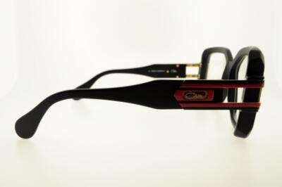 Pre-owned Cazal 623/302 011 57mm Matt Black Frame (side Red) With Clear Lenses