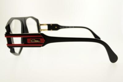 Pre-owned Cazal 163/302 011 59mm Matte Black Frame (red Side) With Clear Lens