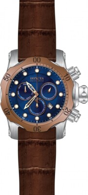 Pre-owned Invicta 32957 53.7mm Men's Reserve Reserve Brown Leather Watch