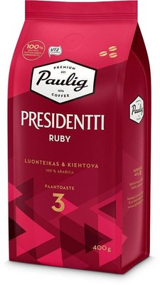 Paulig Presidentti Ruby Coffee Beans 400g, 8-Pack