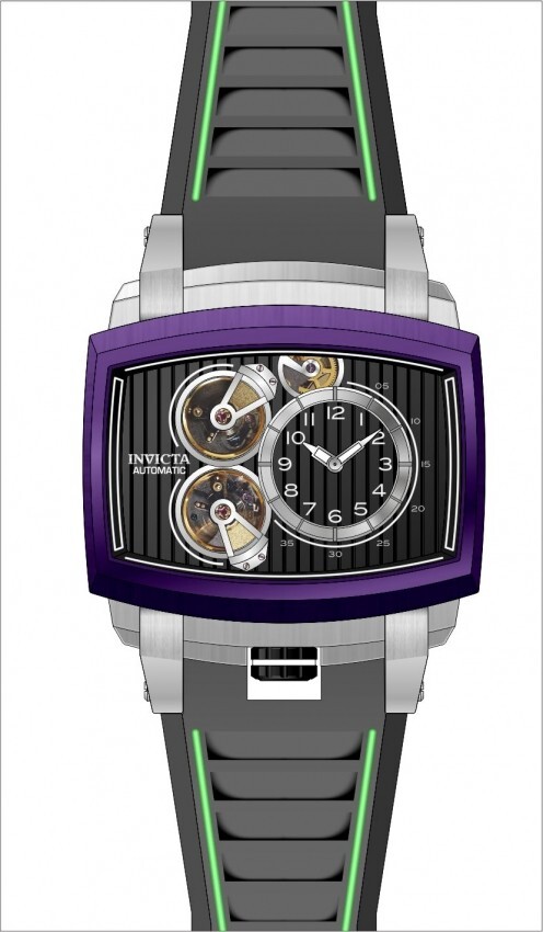 Pre-owned Invicta Mens Akula Gunmetal Dial S-05 Caliber Automatic Grey Silicone Band Watch