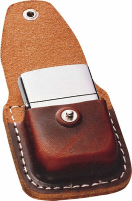 Zippo Brown Leather Lighter Pouch With Clip, Item LPCB, New In Box