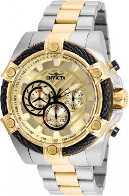 Мужские часы с хронографом Invicta Bolt с золотым циферблатом 25518