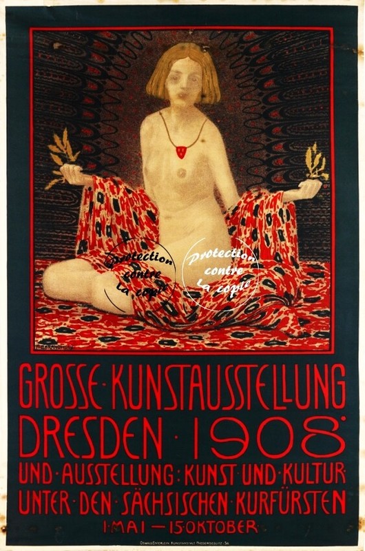 Kunstausstellung 1908 R208 - Poster Hq 50x70cm D'Une Affiche Vintage