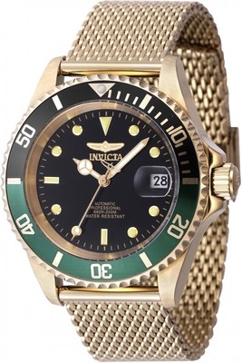Мужские часы Invicta Pro Diver с автоматическим черным циферблатом и безелем Sprite 47723