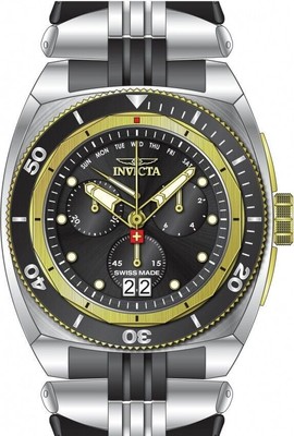 Invicta 44824 Swiss Made Flyback Sapphire 8040 Chronograph Black Watch 52MM