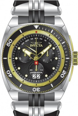 NEW INVICTA 44824 SWISS MADE FLYBACK SAPPHIRE 8040 CHRONOGRAPH BLACK WATCH 52MM