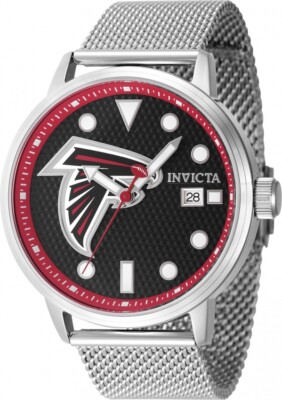 Мужские кварцевые часы Invicta Nfl Atlanta Falcons с черным циферблатом 47982