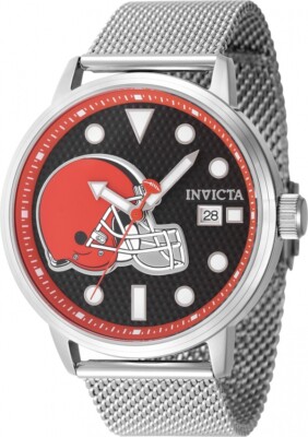 Мужские кварцевые часы Invicta Nfl Cleveland Browns с коричневым циферблатом 47987