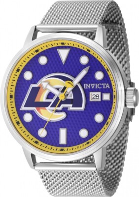 Мужские кварцевые часы Invicta Nfl Los Angeles Rams с синим циферблатом 47986