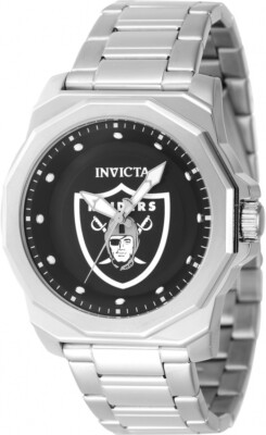 Мужские кварцевые часы Invicta Nfl Las Vegas Raiders с черным циферблатом 47922