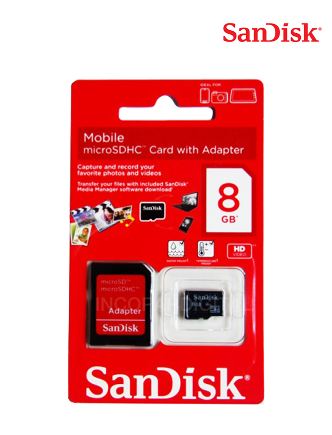 Scheda Di Memoria Memory Card Microsd HC 8GB + Adattatore Sd Sandisk linq