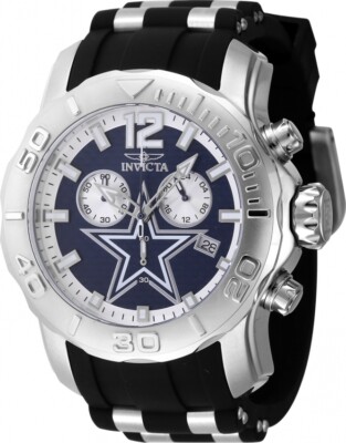 Мужские часы Invicta Nfl Dallas Cowboys с хронографом GMT и кварцевым синим циферблатом 48000