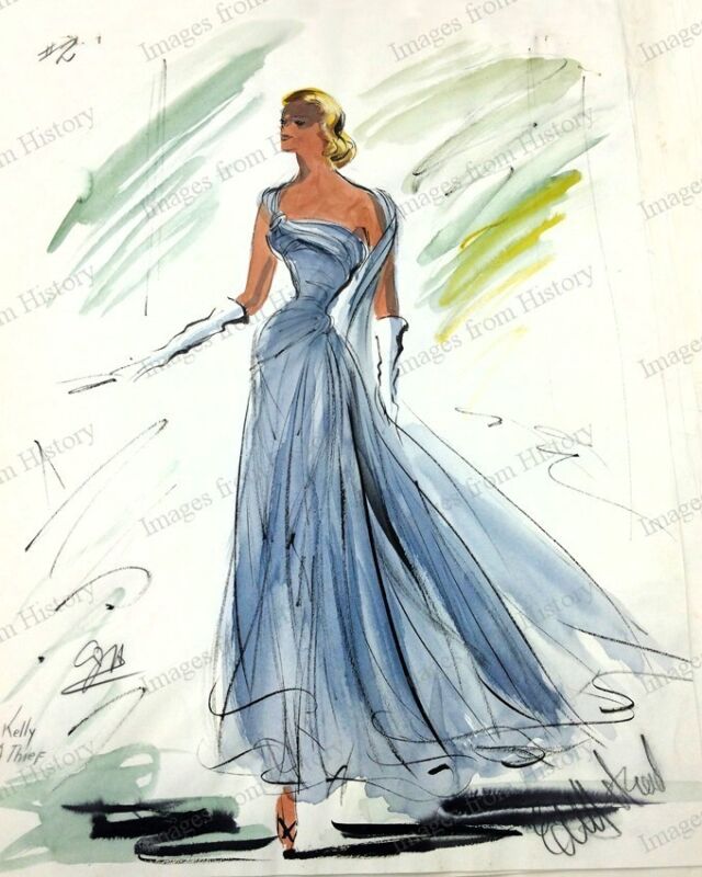 8x10 Print Grace Kelly Edith Head Costume Sketch To Catch a Thief 1955 #FRE