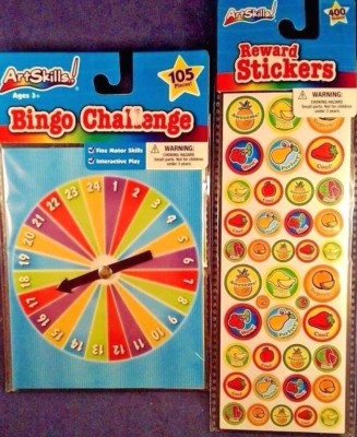 New Art Skills! Bingo Challenge  105 pieces & 400 sticker chips, Home Travel set