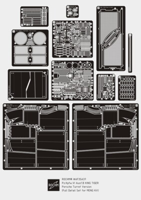 1/35 PzKpfw VI Ausf.B King Tiger Porsche Turret Super Detail Set for Meng Model