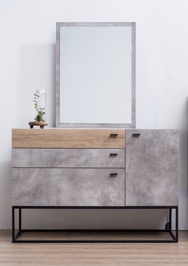 Contemporary Dresser With Mirror Metal Legs Ebay