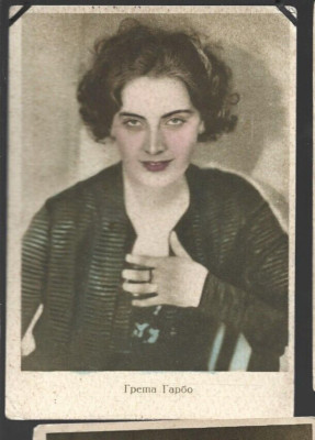 vintage  real Photo PC actress Greta Garbo unused