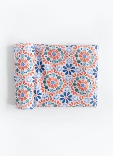 Deluxe Muslin Floral Blue Red | Little Unicorn