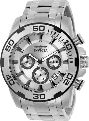 Мужские часы с хронографом Invicta Pro Diver с серебряным циферблатом 22317