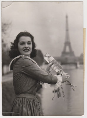 Original vintage 1955 American-French friendship: water of the Hudson and Seine