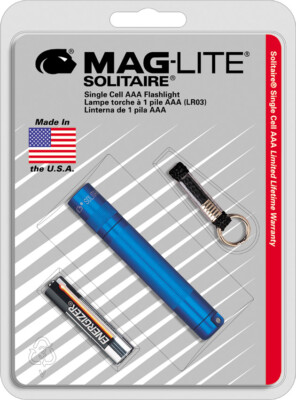 Mag-Lite 3.25'' Solitaire AAA Cell Blue Aircraft Grade Aluminum Flashlight 20171