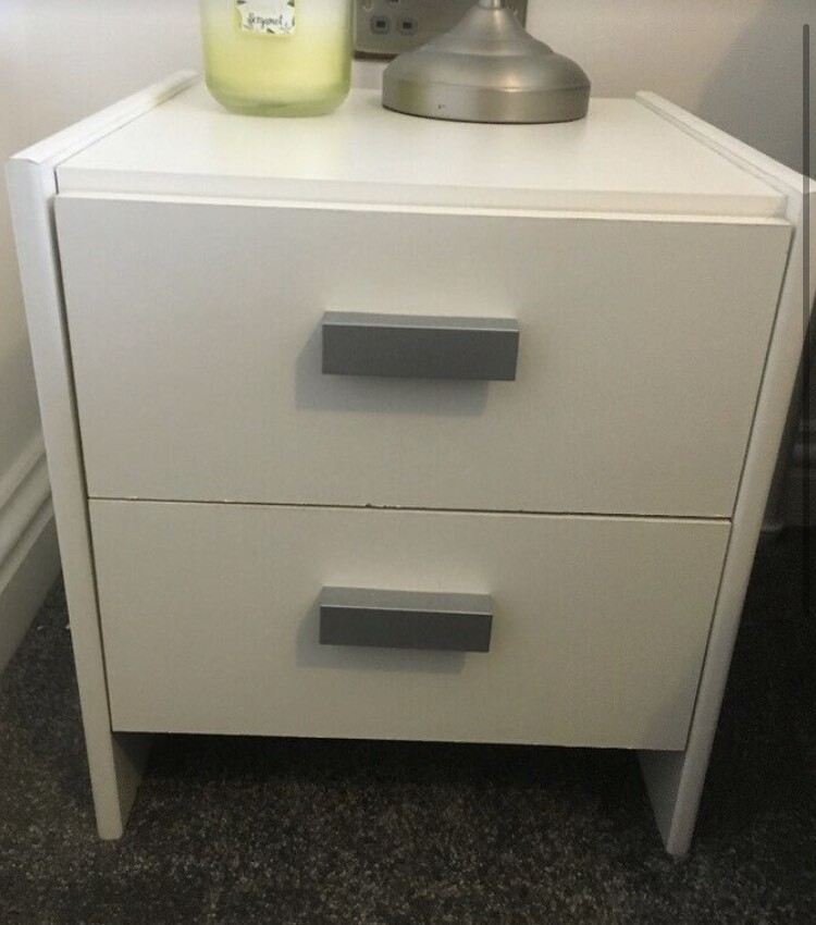 White IKEA Bedside with 2 Storage Drawers in Sunderland, Tyne