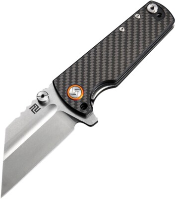 Artisan Proponent Liner Lock Knife Black CF Handle Plain D2 Blade ATZ-1820P-CF