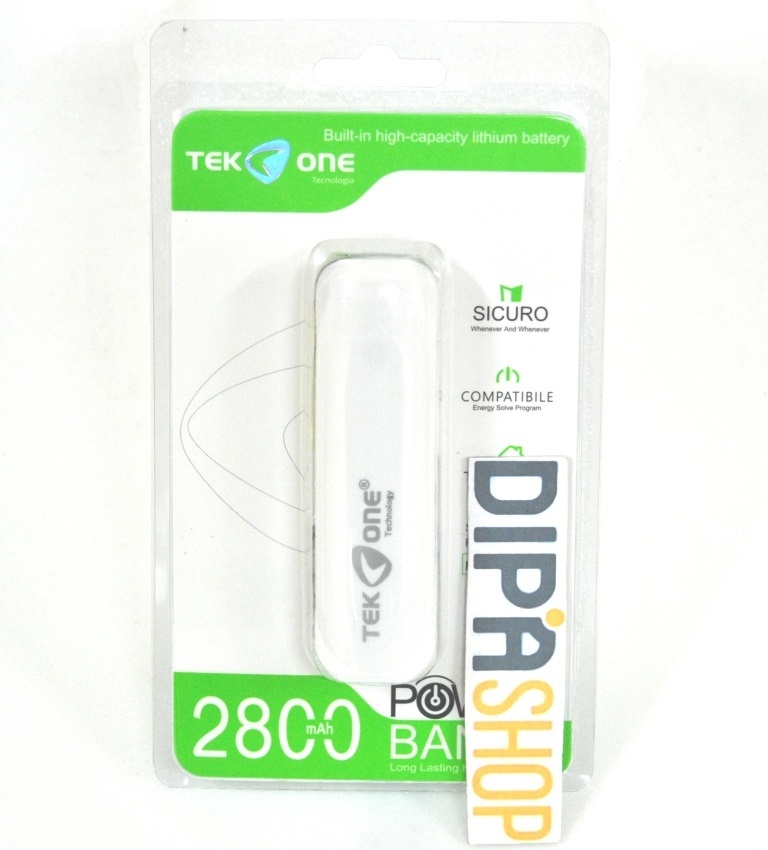 Batteria Esterna Power Bank Portatile TekOne 2800mah Smartphone Tablet Bianc hsb