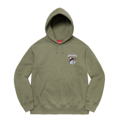 Supreme Snowman Hooded Sweatshirt - Light Olive - Large - FW21