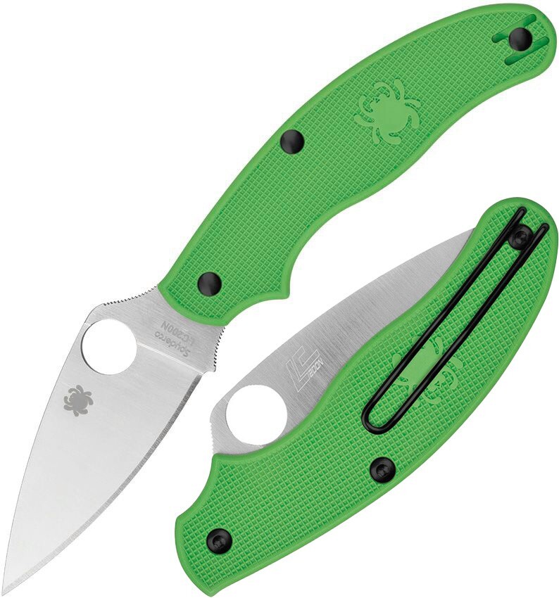 Folding Knife 3" Lc 200 N Tool Steel Blade Green Frn Handle