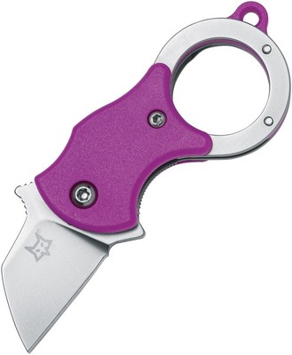 Fox Mini-Ta Linerlock Folding Knife 1'' 4116 Steel Blade Pink FRN Handle 536P