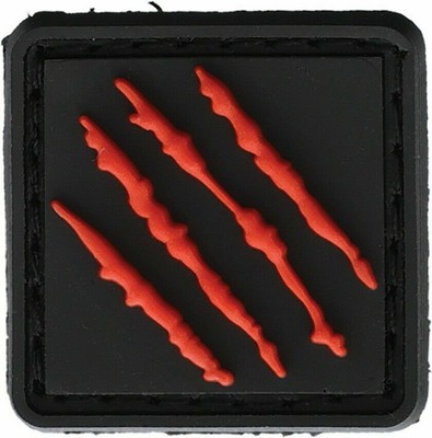 Bastinelli Creations Scratches Patch Black/Red One Piece PVD Construction 1''x 1''