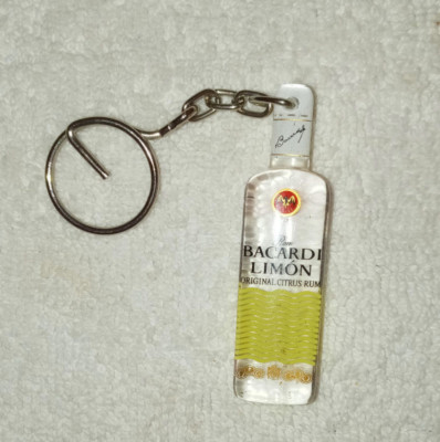 Vintage Bacardi Limon Original Citrus Rum Alcohol Key chain Key ring