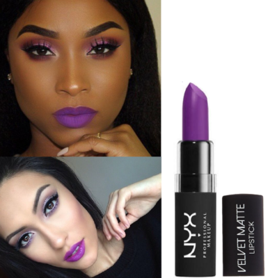 NYX Lipstick Velvet Matte Mat Lipstick 09 Purple Voltage Beautiful Purple