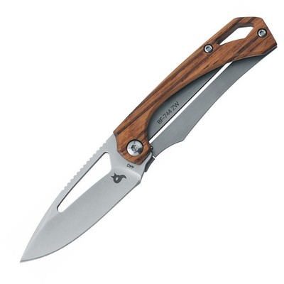 Black Fox Racli Folding Knife 2.36'' 440 Zebrawood/Stainless Handle - 01FX856