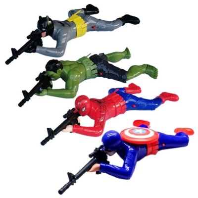 Crawling Super Hero Action Toy With Gun,Light and Shooting Sound Christmas Gift