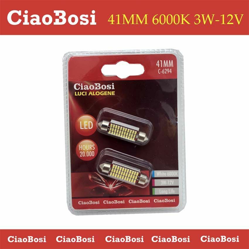 2 Lampadine Lampade Auto 41mm Led 6000k 3W 12V C-6294 linq