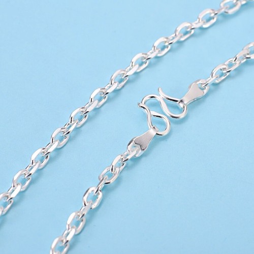 990 Pure Silver Necklace Handmade Silver Cuboid Cable Link